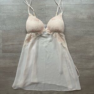 Linea Donatella sheer lace-trim slip